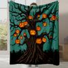 2025 New Cartoon Cute Pumpkin Little Ghost Printed Blanket Autumn and Winter Comfortable Warm Blanket Holiday Gift