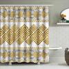 Gold Marble Shower Curtain Extra Long Printed Bath Decor With Hooks Perfect For Modern Bathroom Interior Design Size: 72 X 84 In