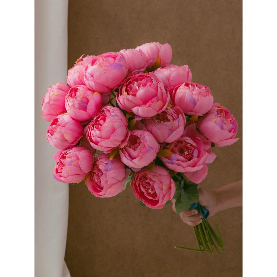 20.1Inch Artificial Peony Flower, Fake Peony Silk Flower With Long Stems, Kitchen Decor, Valentine's Day Mother's Day Gifts Birthday Graduation