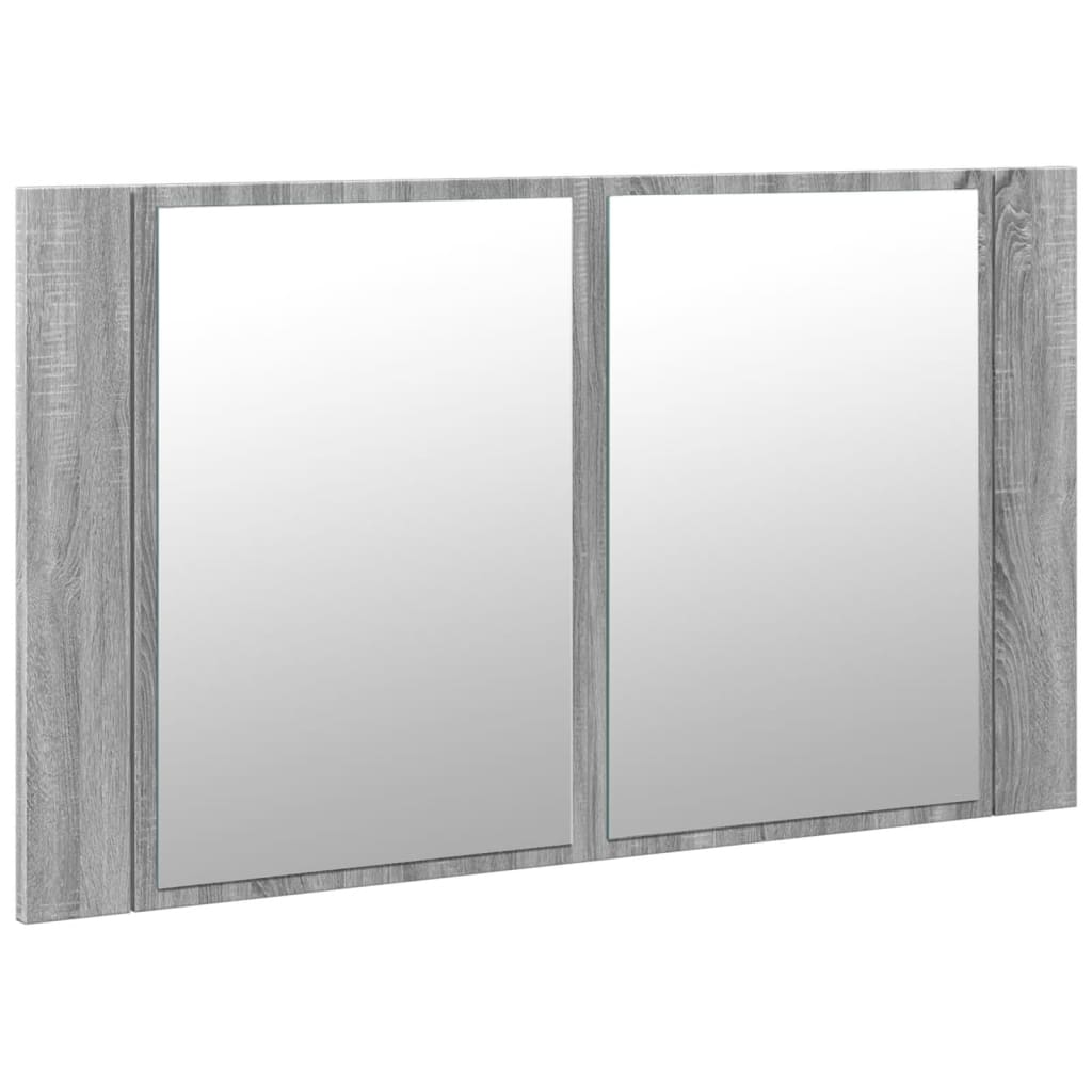 LED Mirror Cabinet Grey Sonoma 80x12x45 Cm Acrylic