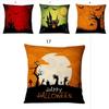 Federa Quadrata di Lusso in Cotone e Lino con Fantasia di Halloween per un Arredamento Casa Senza Tempo ed Elegante
