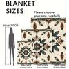 1pc Bohemian Mandala Print Flannel Blanket, Soft Knitted Polyester Throw for Bed, Sofa, Office, Camping, All-Season, Retro Mid-C