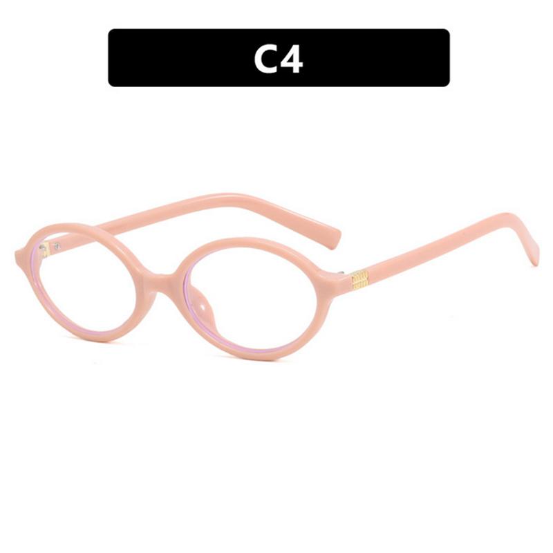 Myopia Reading Glasses Frame Oval Shape Flat Lens Small Frame Retro Korean Style Natural Look Bookworm Eyeglasses