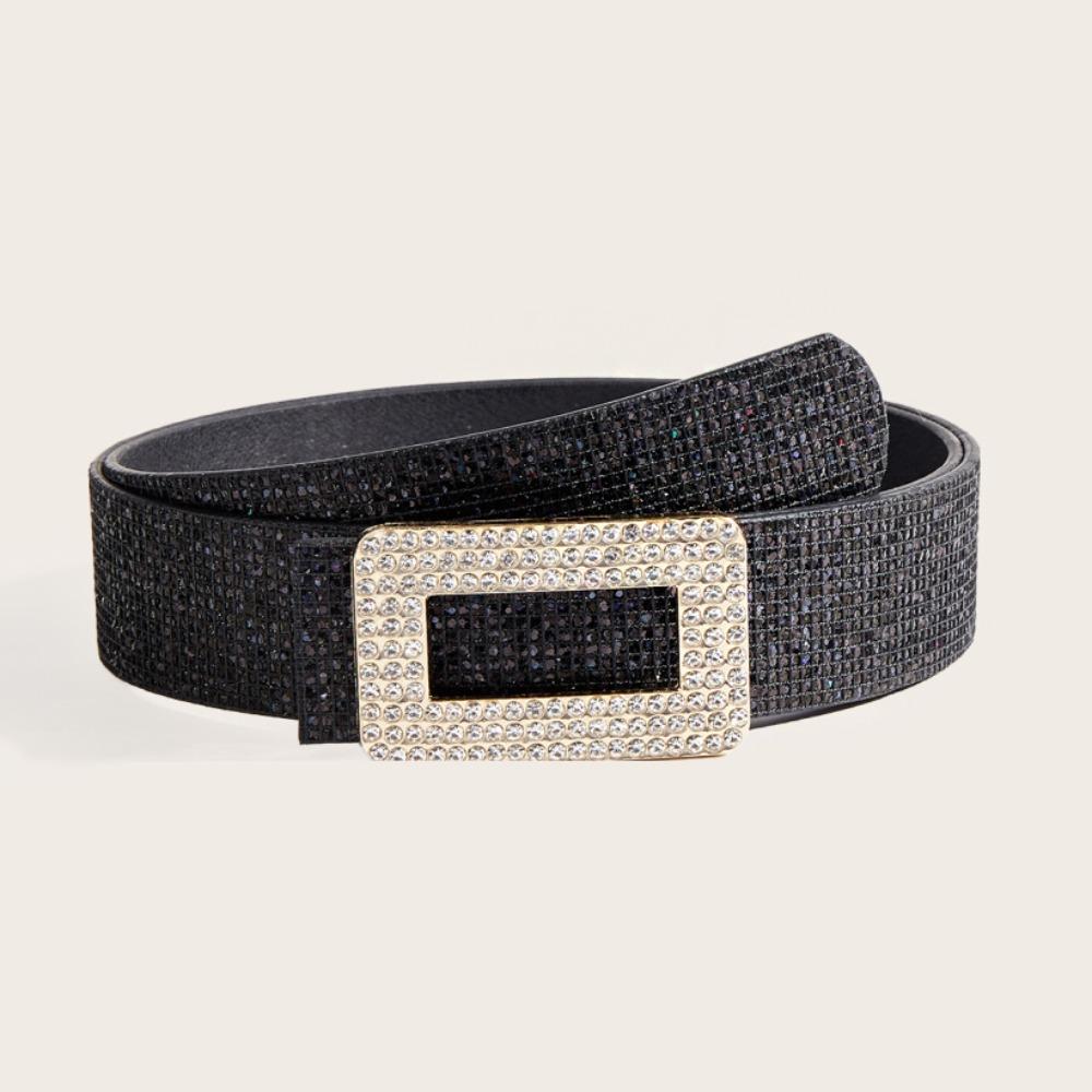 Korean Style PU Leather Wide Waistband Punk Y2K Girl Waistband Adjustable Sequin Belt  Outdoor