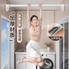 Stainless steel telescopic rod clothes drying rod non-punching support rod curtain rod strong load-bearing shower curtain rod wardrobe hanging rod