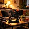 Vintage Halloween Statue Headless Horseman Statue, Gothic Knight Riding Black Horse with Resin Sculpture Pumpkin Lantern, Spooky Festive Decor