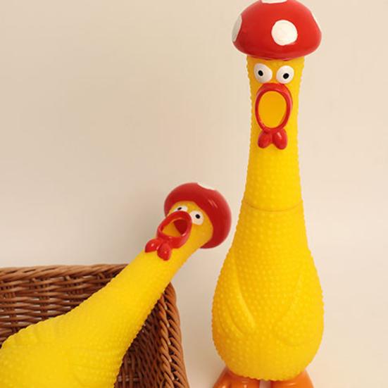 Stress Relief Screaming Chicken Toy Waterproof PVC Yellow Chick Squeaky Toy Squawking Animal Noise Maker Toy Prank Gag Gift