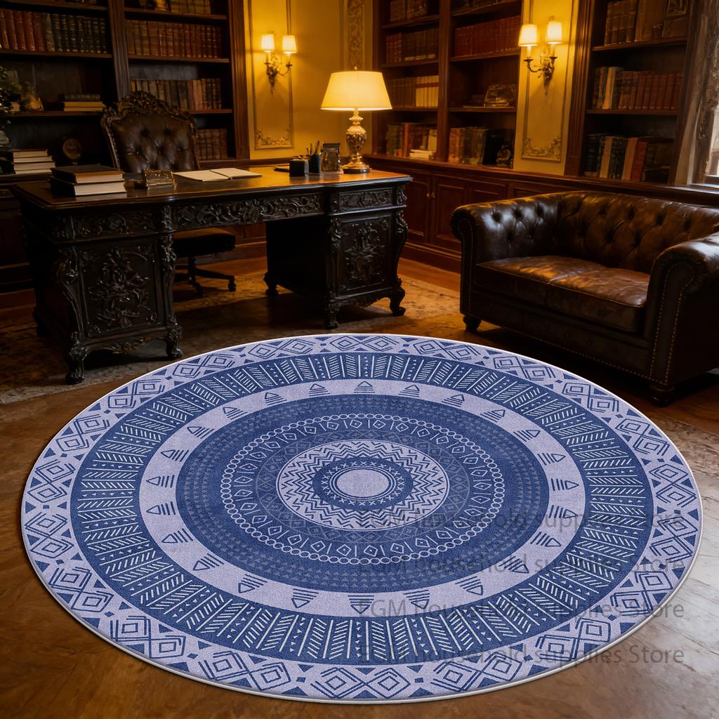 Classic Ethnic Style Circular Carpet Persian Living Room Decor Circular Mats lounge study non-slip washable Rugs customizable