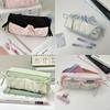 Style Cloud Toast Pen Bag With Nylon Fabric And Butterfly Ribbon Design For Girls