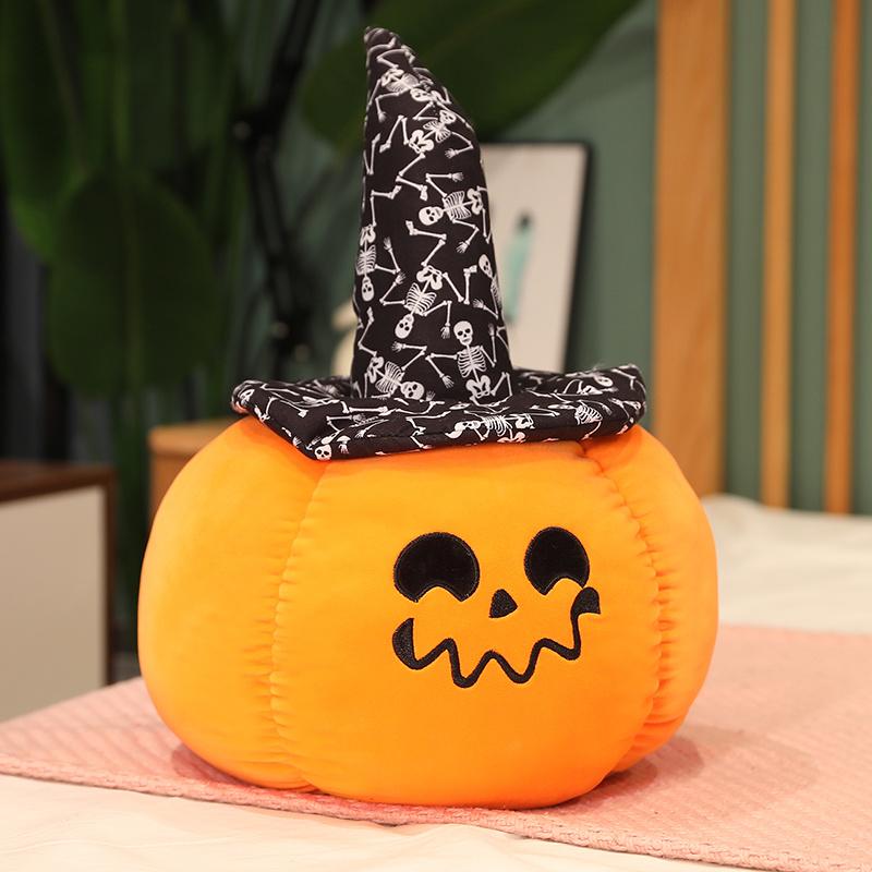 23-60CM Halloween Pumpkin Plush Vegetable Pillow Dolls Horror Wizard Hat Cushaw Shaped Cushion Toys Birthday Christmas Gifts