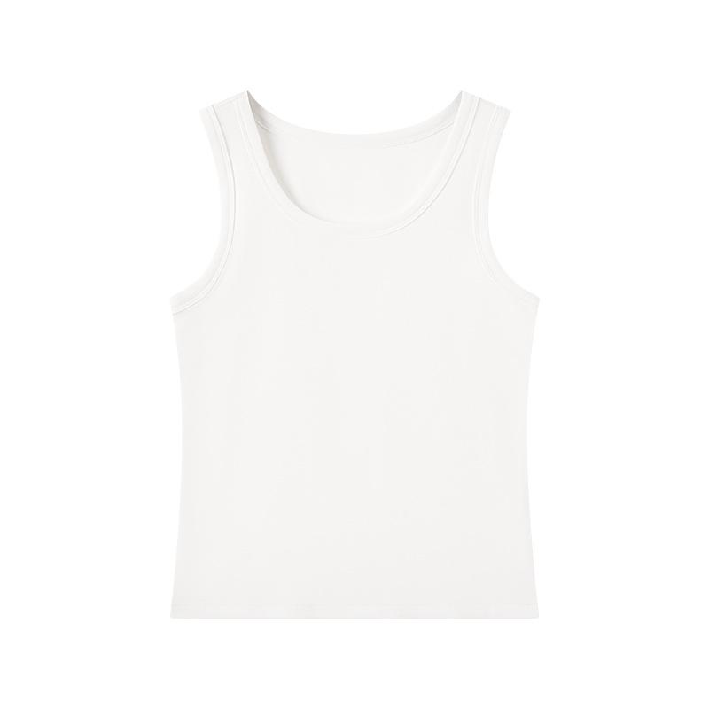 Women s Slim Fit Sleeveless Camisole Tank Top L белый