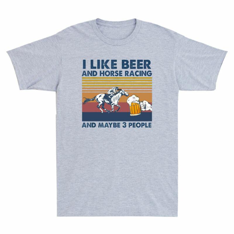 Vintage Black Tshirt Horse Beer 3 And And People Like Maybe Racing Unisex Retro I