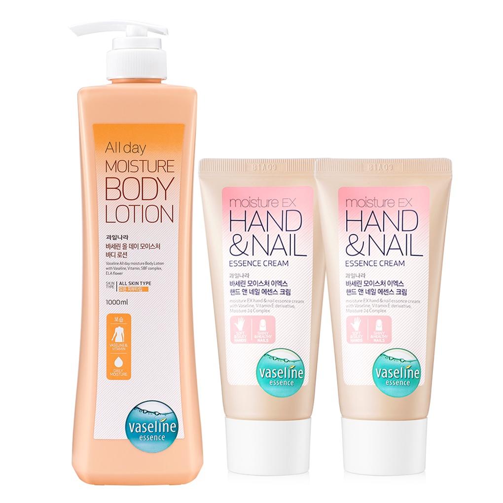 Vaseline large body lotion 1000ml + 2 hand creams 60ml