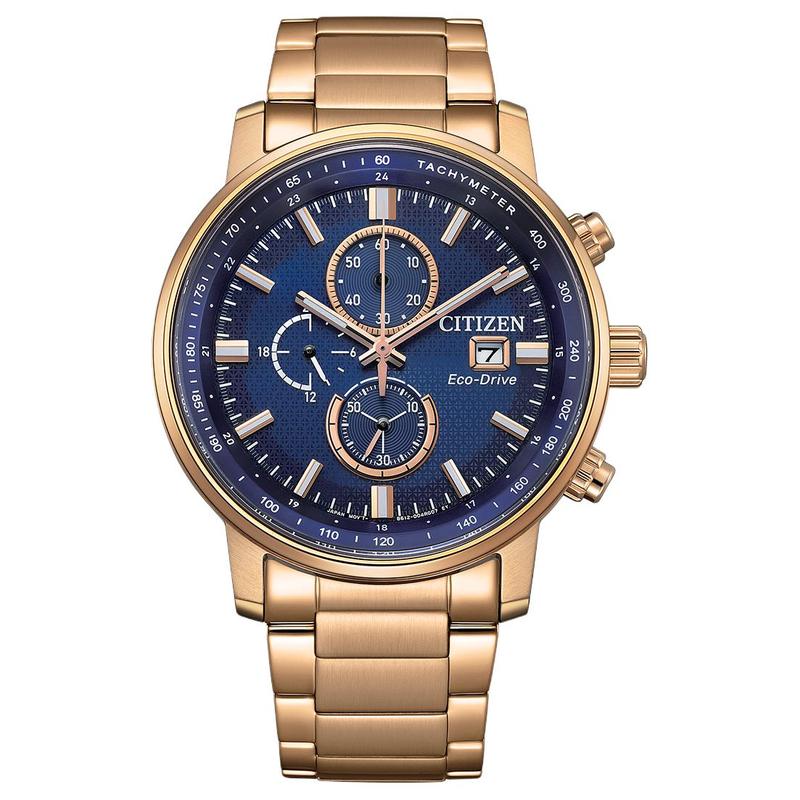 

CITIZEN Eco-Drive Series 100 Meters Waterproof Date Display Solar Quartz Steel Strap 43mm Men s Watch Blue Dial CA0843-89L синій