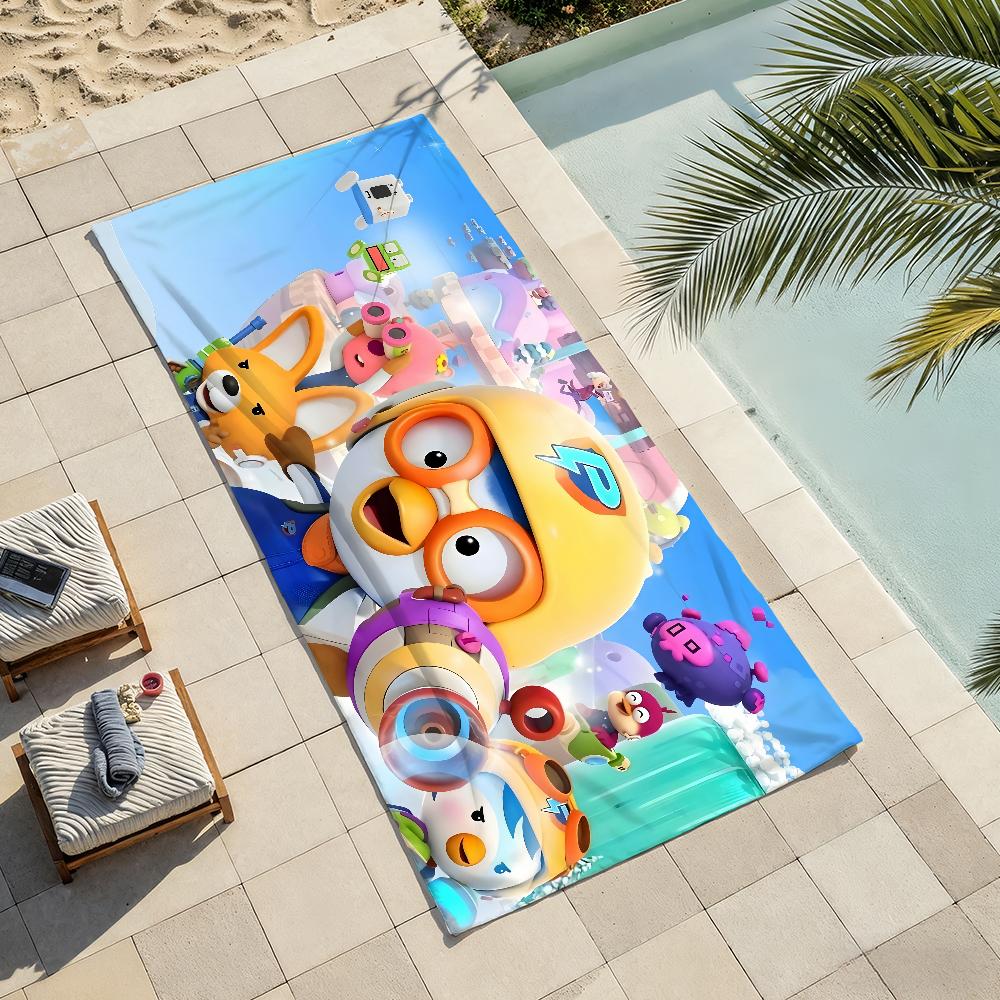 Cartoon P-Pororo-S Cute Towel Shower Sauna Travel Spa Quick Dry Gym Accessories Soft Large Beach Towels