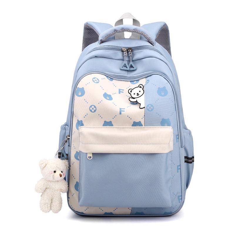 Primary school schoolbag female Korean version Mori small fresh junior high school students solid color simple multi-layer computer backpack