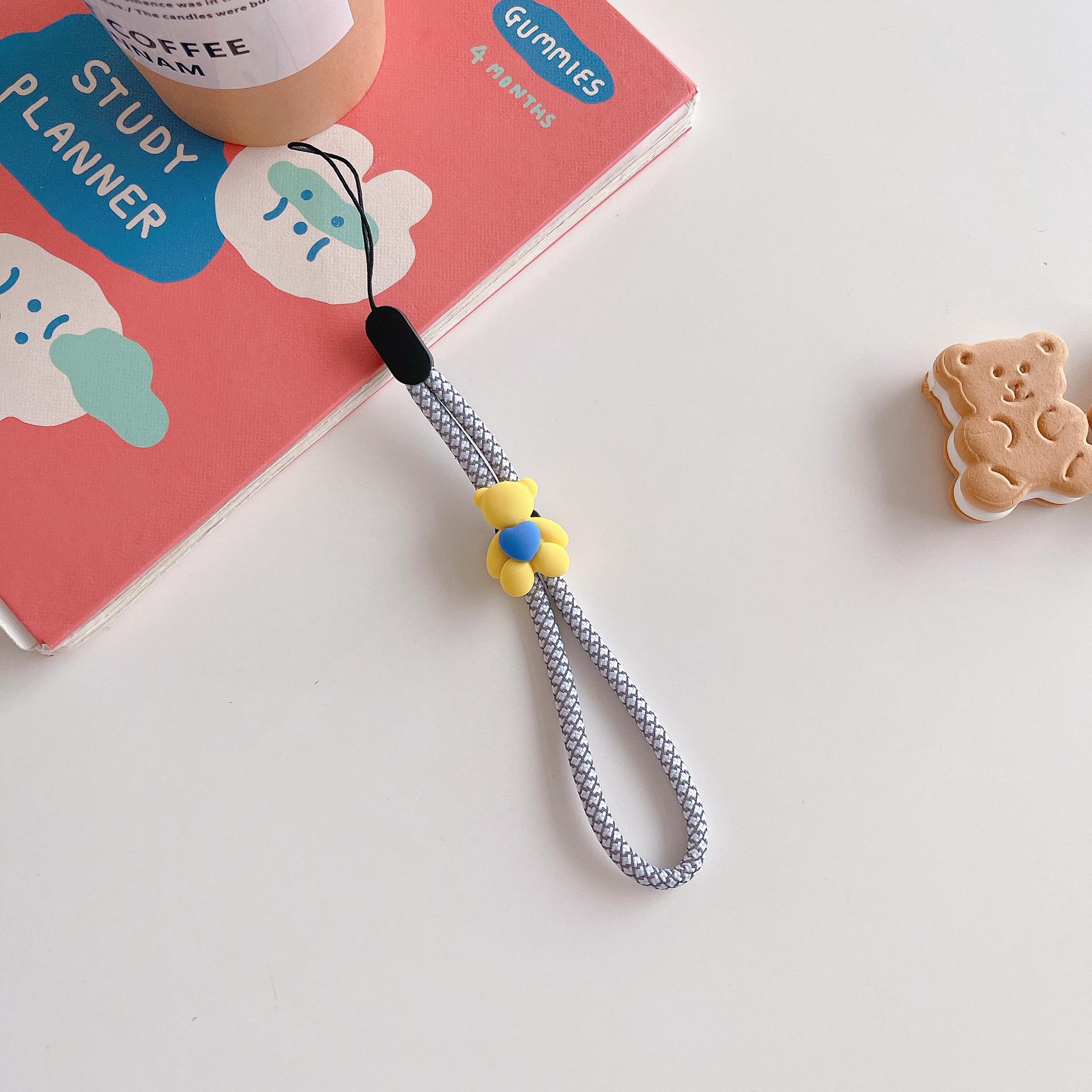 

2022 Милый Медведь Мультфильм Регулируемый Ремешок Для Телефона На Запястье - Нейлоновый Короткий Ремешок Аксессуар