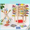 Hexagonal Tower Puzzle Game Wooden Blocks For Kids Educational Playroom