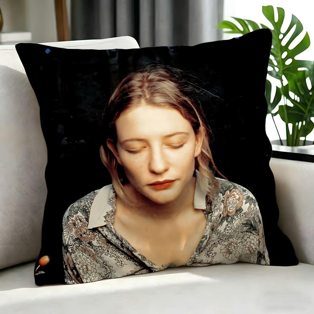 movie Cate Blanchett Cushion Cover Cushion Cover Set 4Pcs 50x50 45x45 40x40 Pillowcase Decorative Sofa Home Decor
