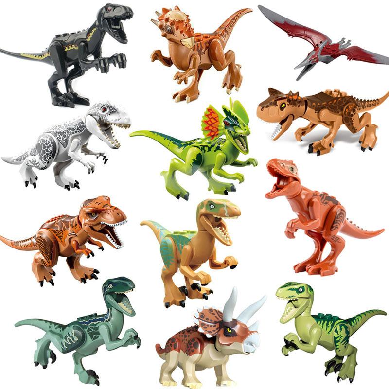 Dinosaur Building Block Model Tyrannosaurus Rex Pterosaur Triceratops Velociraptor Small Particle Assembly Children'S Toys