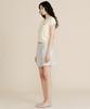 Plack Woman Striped Tuck Detail Shorts White