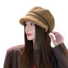 Neuer Herbst- und Winter-Verdickter Plüschrand Entenschnabel Baskenmütze Britische Mode Warme Plüschmütze Vielseitige Achteckige Mütze für Damen