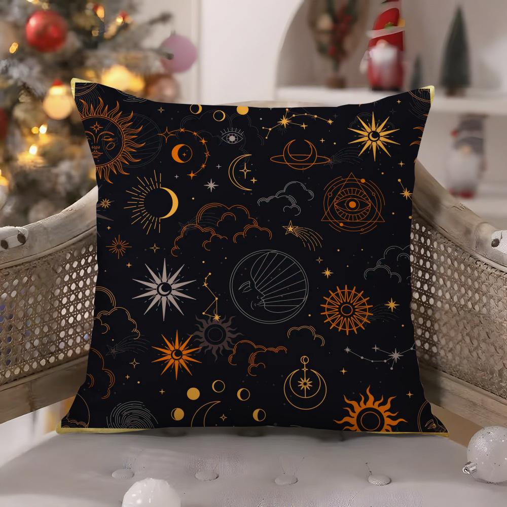 Traditional Eid Eid Symbol Print Pillow Case Comfort Sofa Bed Silky Elegant Invisible Zipper Decorative Cushion Cover