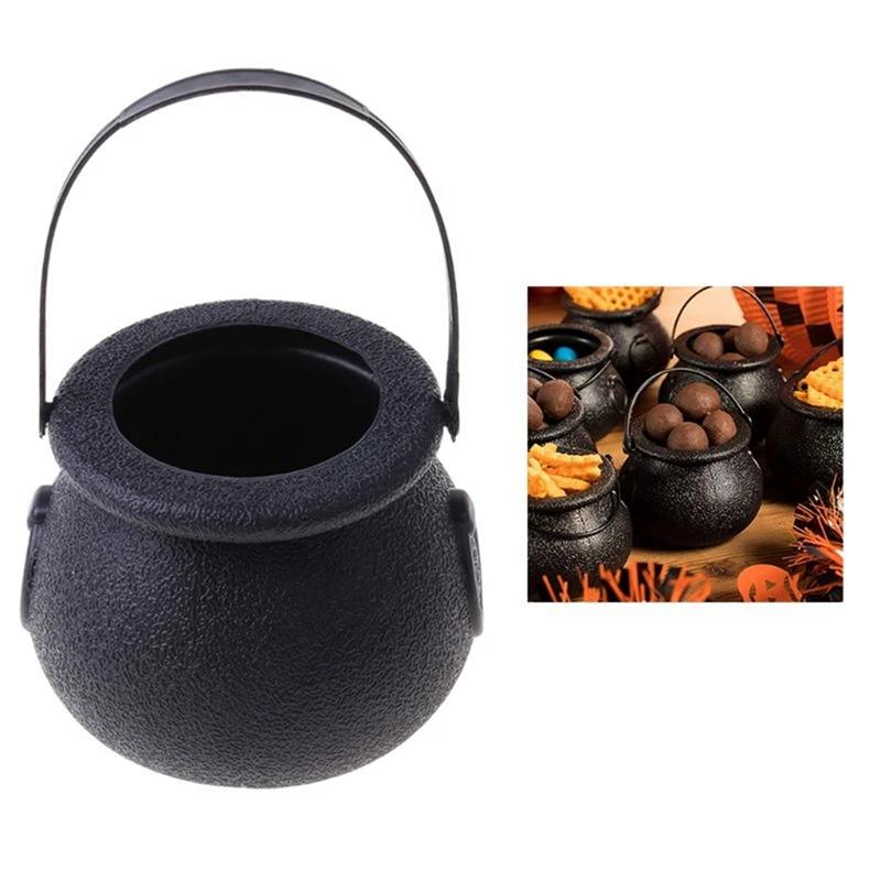 20 Pezzi Mini Bollitori per Caramelle Scheletro Strega Supporto Calderone Pentola con Manico per Festa di Halloween Pasqua Festa di San Patrizio