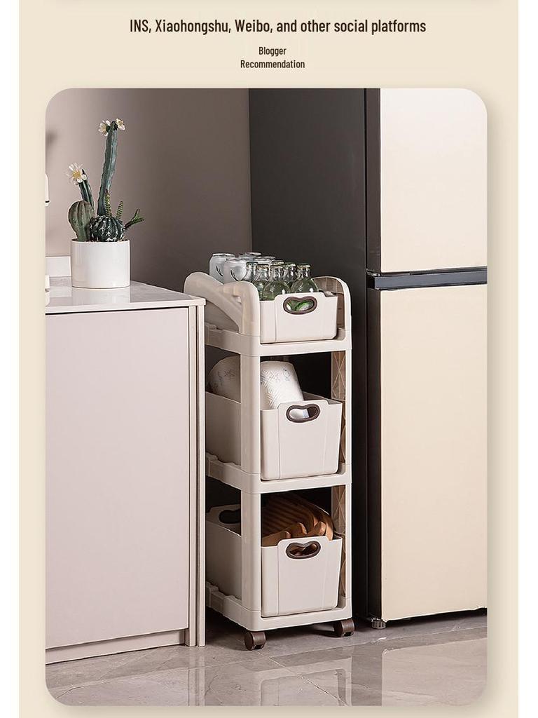 Compact Movable Backpack & Book Storage Trolley with Multi-layer Design for Under-table Use