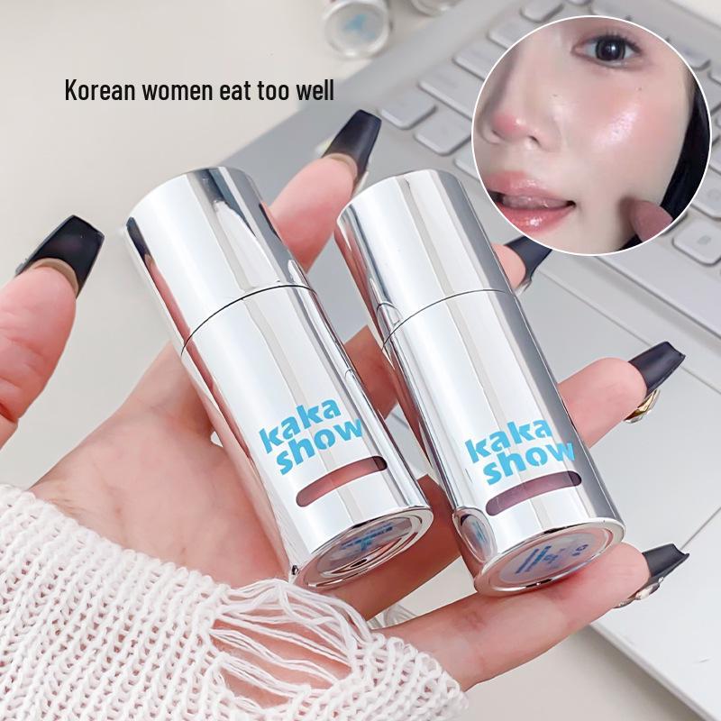 Energetischer flüssiger Rouge mit roter Schwammspitze - Koreanischer wässriger Glanz, natürliche Farbe & schimmernd mit niedriger Sättigung