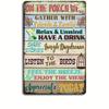 Porch Rules Home Yard Decor Patio Pool Farmhouse Bar Coffee Outdoor Wall Decor Sign  Farmhouse Cabin Beach Bar Wall Decor Ba