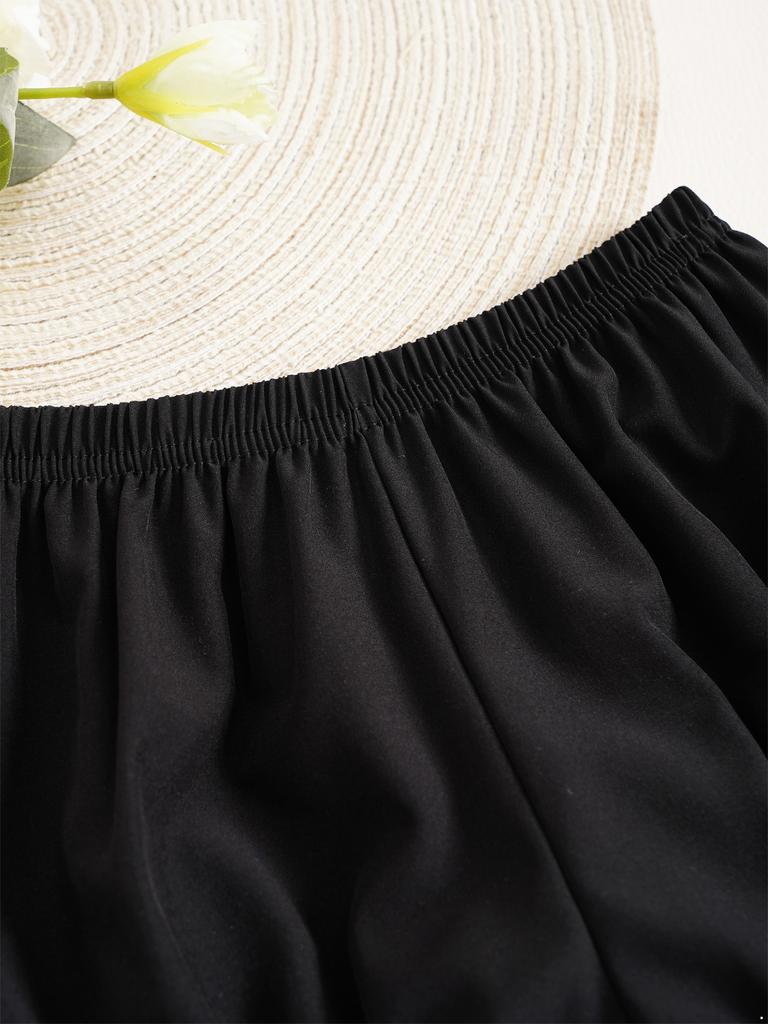 Kids Girls Bloomers Pettipants Elastic Waist Pumpkin Shorts Summer Solid Color Safety Bottoms