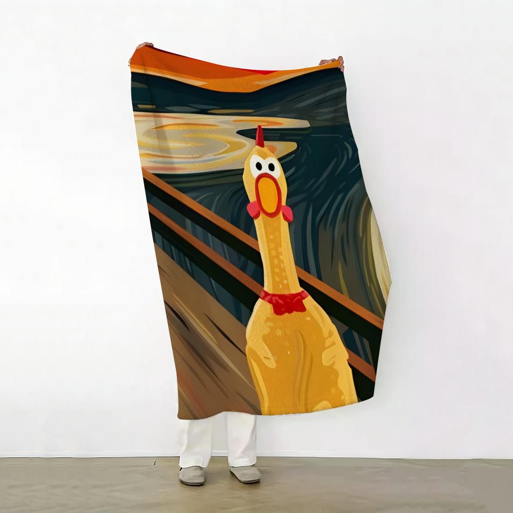 

Toy S screaming c chicken Throw Soft Warm Flannel Fleece Throw Blanket for Sofa Bed Travel Home 75cmx90cm