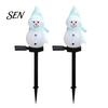 Waterproof Solar Powered Yard Ornaments 2Pcs Snowman Garden Lights, Christmas Pathway Decorative Figures for LED Lamps with Stakes Lawn Patio