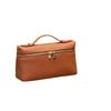 19cm Top Grain Leather Crossbody Bag Small Box Cosmetic Gold Clasp