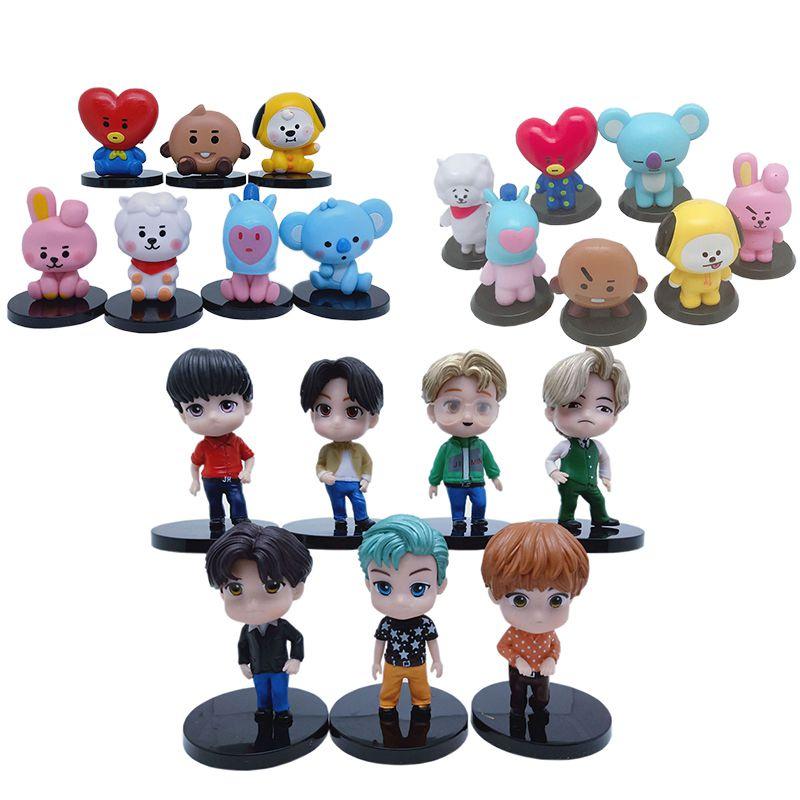 Exquisite 7pcs Set Of Kpop Bangtan Boys Star Figure Dolls For Unique Decor
