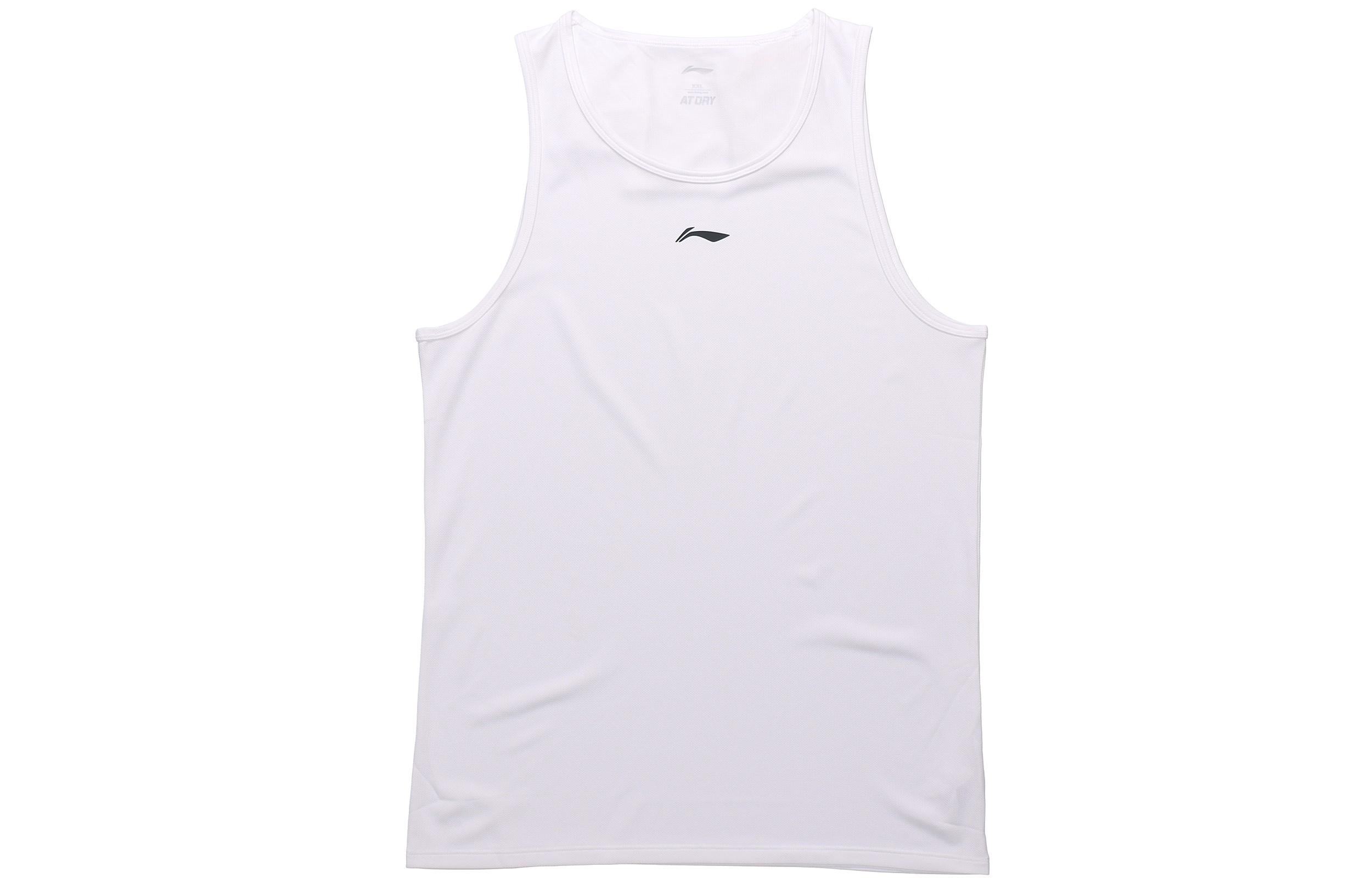 Li Ning Tank Tops Men s White Moderate Straight Fit AVSR067-2 L