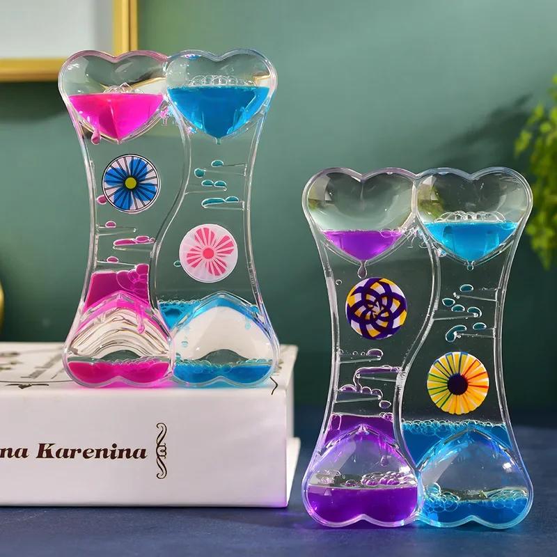 New Product Slide Oil Drop Decompression Toy Acrylic Liquid Hourglass Dynamic Multi Color Oil Leak Home Desktop Decoration Gift