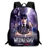 Wednesday 3 School Bag Printing Casual Multifunctional Cross-Border Backpack Straight Hair
