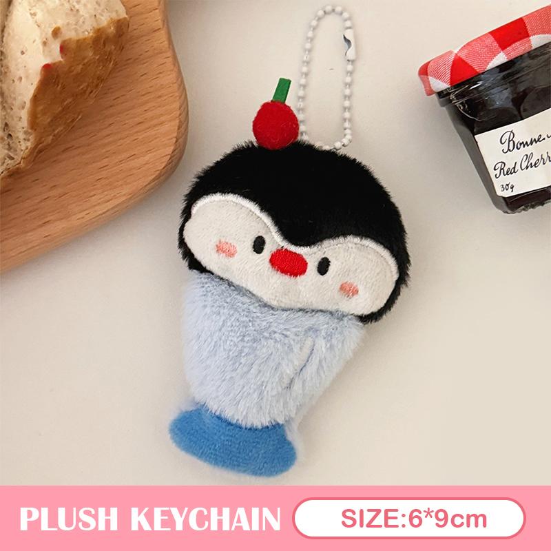 Penguin Plush Toy Keychain Fluffy Soft Stuffed 1Pc for Girls Bag Pendant Backpack Car Keychain Holder