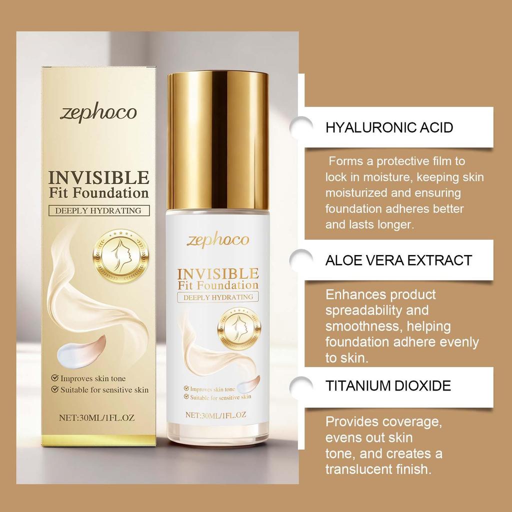 Zephoco 2-in-1 Long-lasting Matte Foundation: Moisturizing, Natural, and Refreshing Daily Makeup.