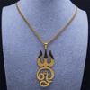 Cross Neptune Trident Necklace: Trendy Stainless Steel Hip Hop Pendant for Men's Sweater Chain
