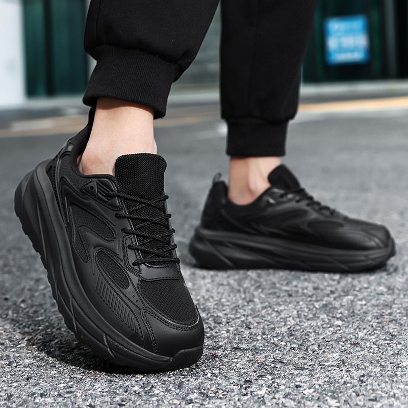 Men Elevator Platform Skateboarding Shoes Casual Wide Head Walking Shoes Black Running Sneakers Sport Shoes Large Size