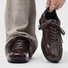 Mens Classic Derby Shoes Low Heel Square Toe Casual Dress Office Daily Wear Black Brown White