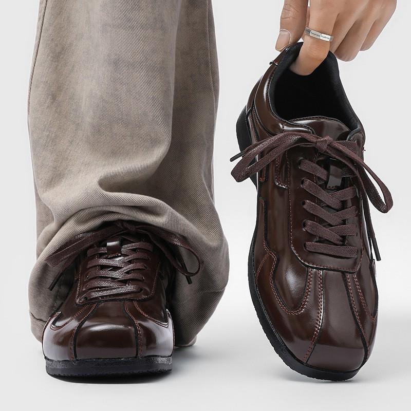 Mens Classic Derby Shoes Low Heel Square Toe Casual Dress Office Daily Wear Black Brown White