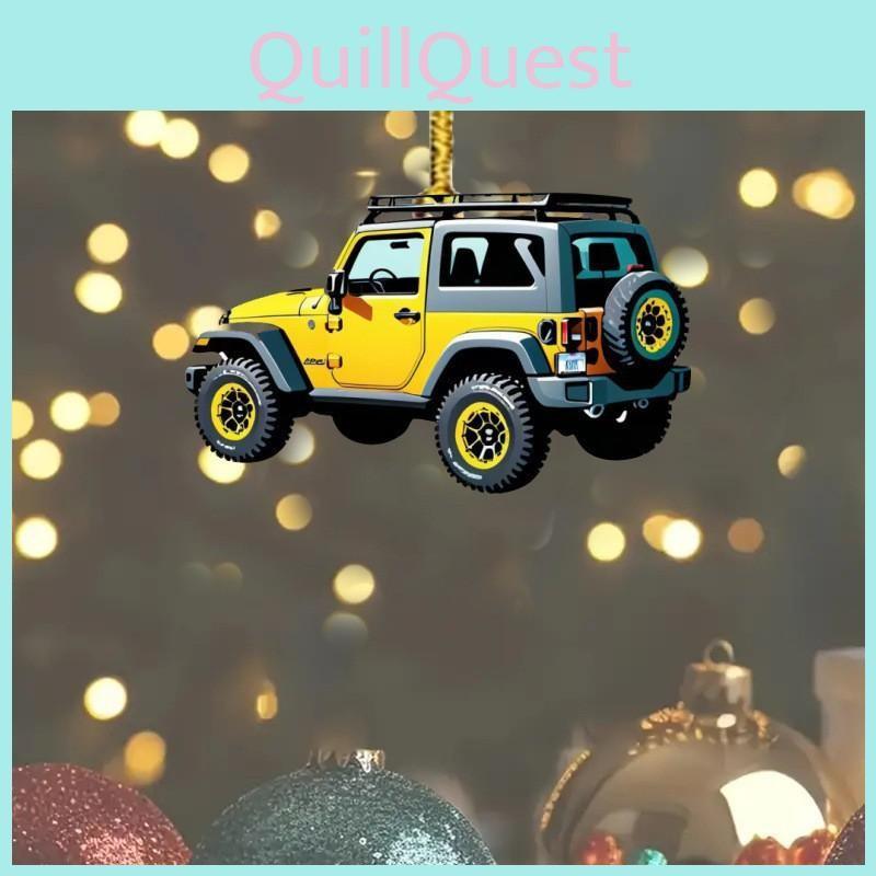 Mirror Acrylic Vehicle Ornament With Offroad Theme Car Interior Decoration Gift