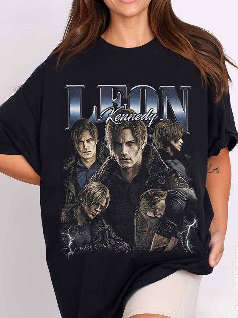 Leon Kennedy Resident Evil Requiem Limited Game Tshirt Clothing Graphic Short Sleeve Shirt Unisex Unisex For Summer Unisex
