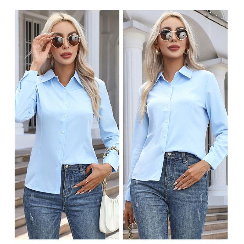 Women's Long Sleeved Shirt Office Work Shirt Casual Top
