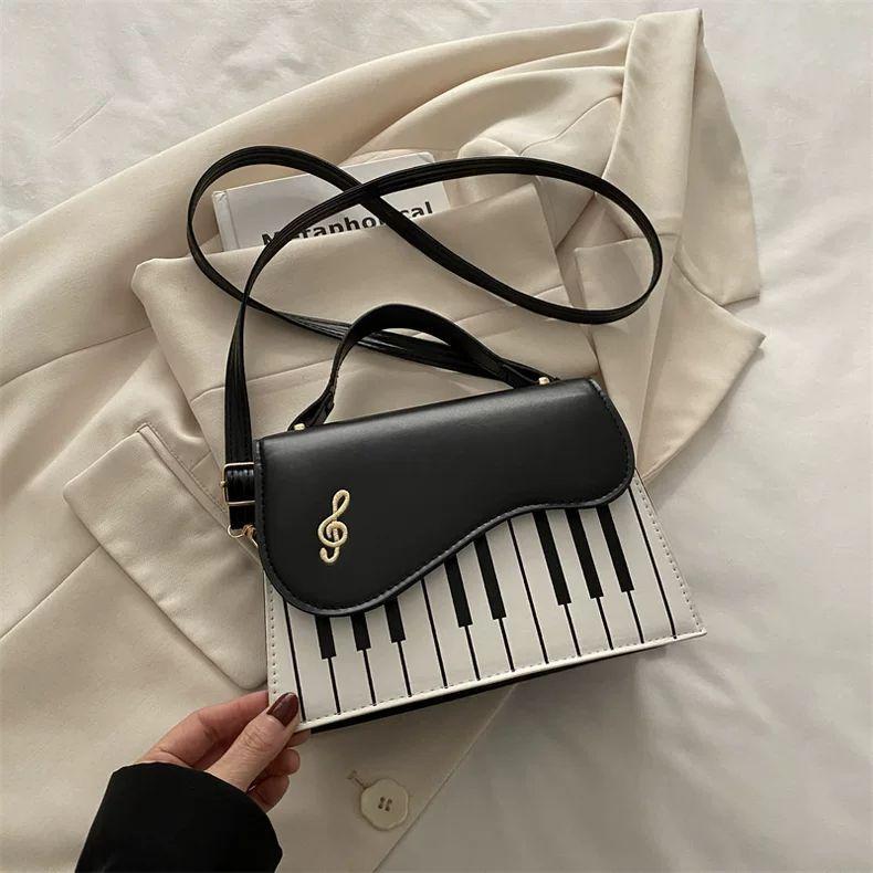 Contrast Piano Notes Crossbady Bag Small Square Bags for Woman Sweet Teenage Girls Bolsos mujer Personalized Sac Femme Bolsas