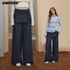 unifree Pantaloni Casual Dritti Larghi da Donna